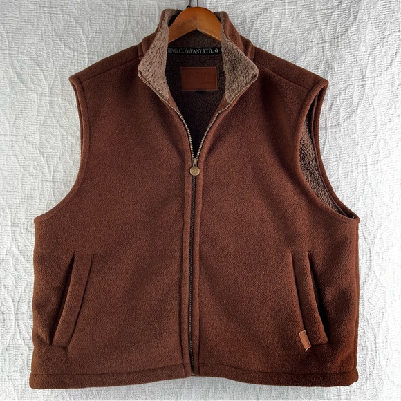 Outback Trading Company Summit Vest Mens XL Brown Fleece Sherpa Lined Western - Picture 16 of 16